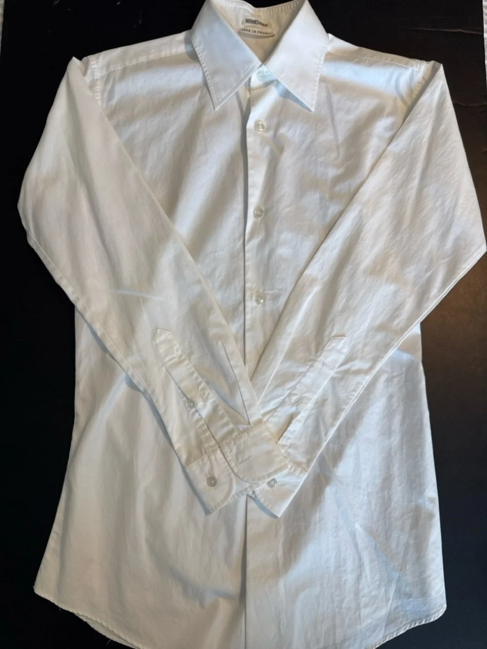 Hermès Paris White Button Down Shirt Made in France Classic Cotton 36 xs s - Picture 1 of 4